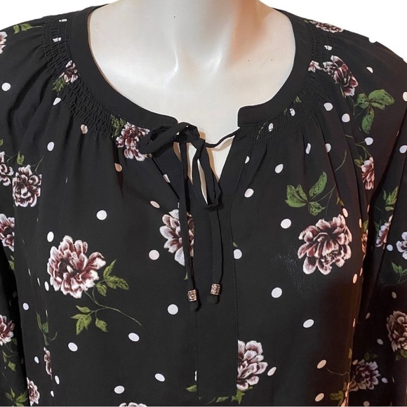 Zac & Rachel Blouse Polka Dot & Floral Size XL - Picture 2 of 7